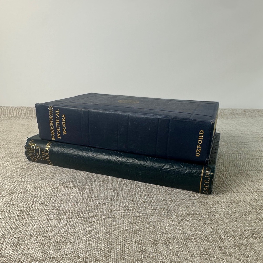 Vintage Decorative Book Bundle – 2 Blue Hardcover Classics